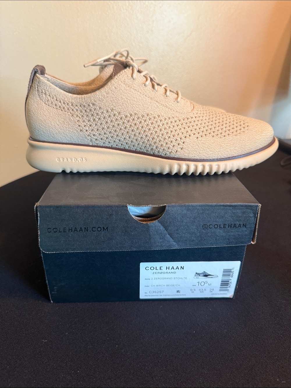 Cole Haan ZERØGRAND Knit Sneaker in Light Beige NWT